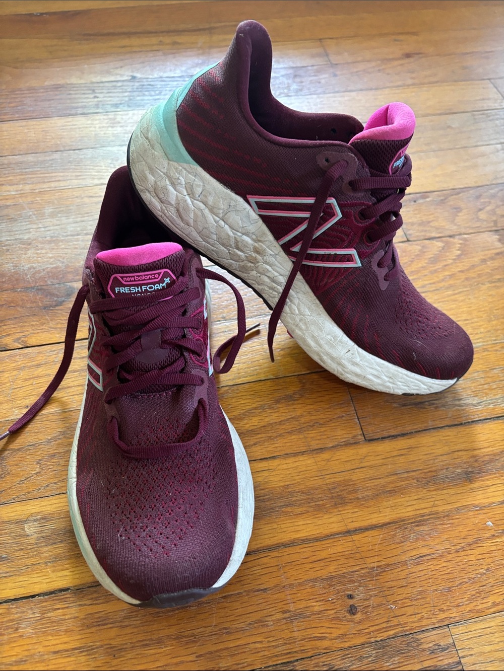 New Balance Women's Running vongo fresh foam Sneakers - Burgundy with Pink Trim